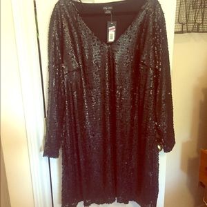 Black sequin mini dress